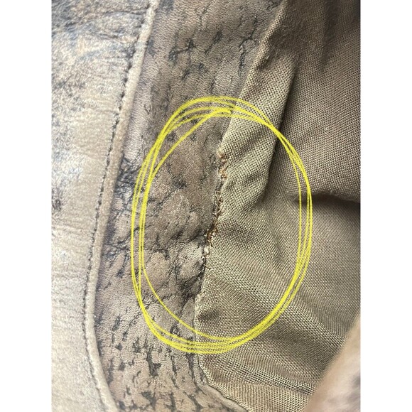 VTG Members Only Genuine Leather Bomber Jacket Brown Men’s 42 Classic Biker - Picture 10 of 12